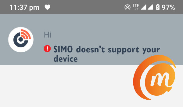 Simo app device not supported