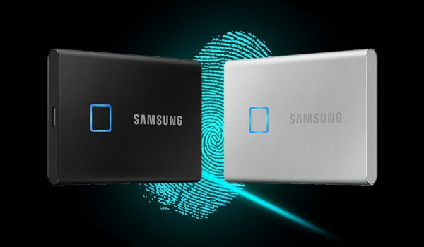 Samsung portable SSD with fingerprint scanner