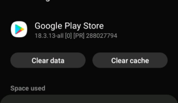 Clear data for Google Play Store