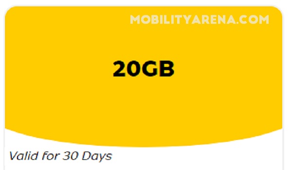 mtn 3500 for 20gb data plan on mobility arena