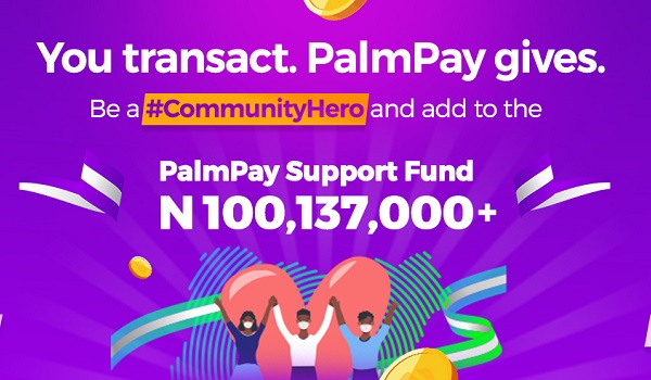 ₦100m palmpay support fund for covid-19