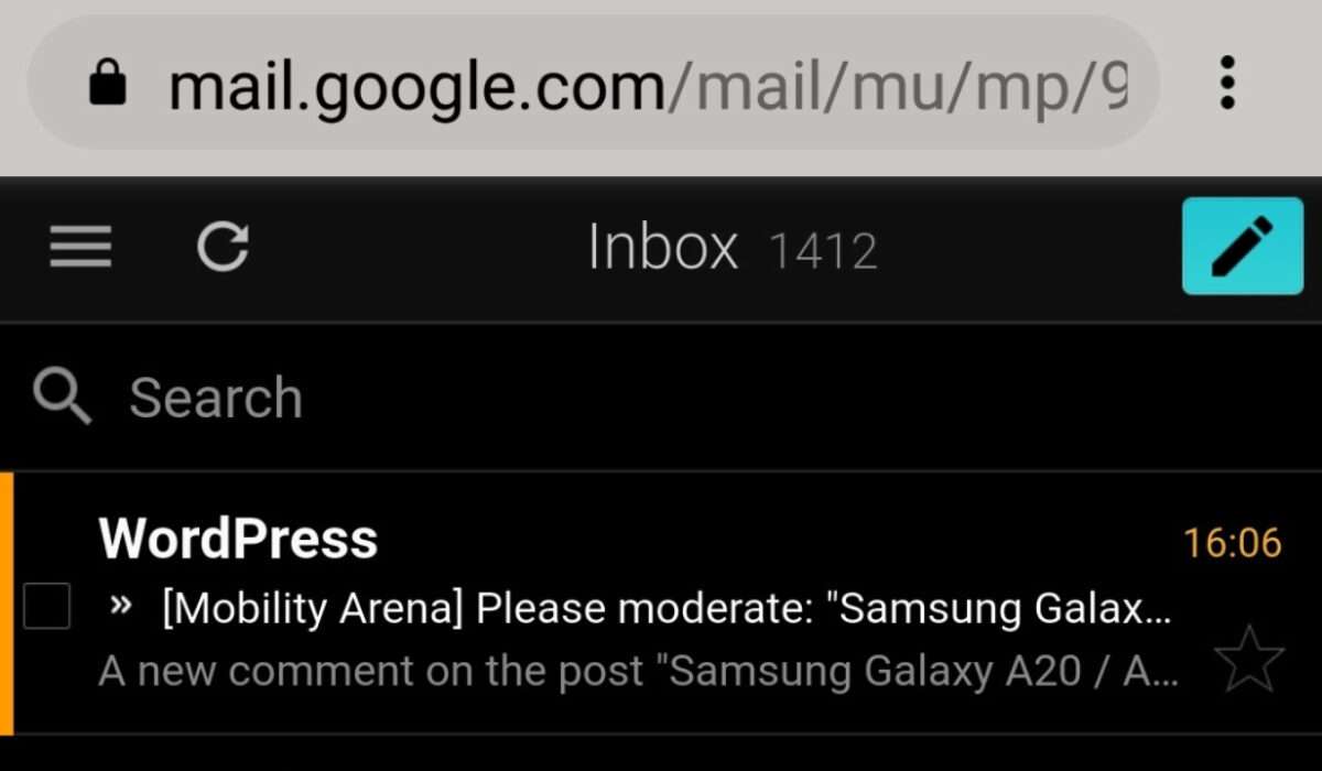 Gmail via mobile web browser