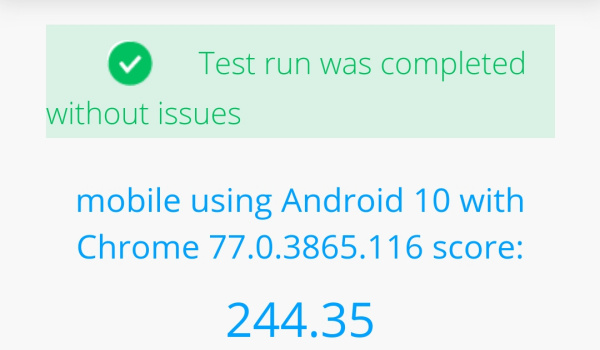 Microsoft edge browser for Android basemark benchmark results