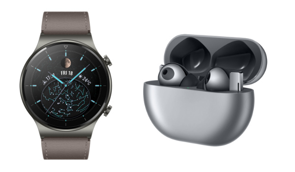 Huawei Watch GT 2 Pro smartwatch and Huawei FreeBuds Pro earbuds