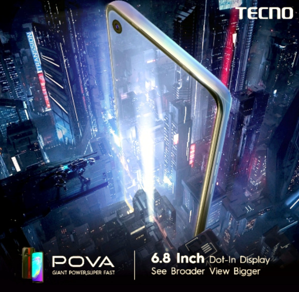 TECNO pova 6.8 inch display