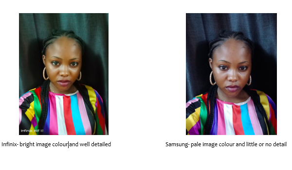 Compare Samsung A12 vs Infinix HOT 10T selfie comparison