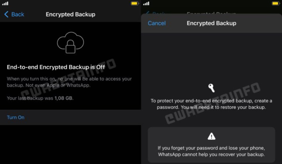 WhatsApp encrypted backups