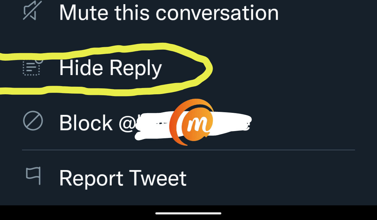 How to hide a reply to your tweet. 