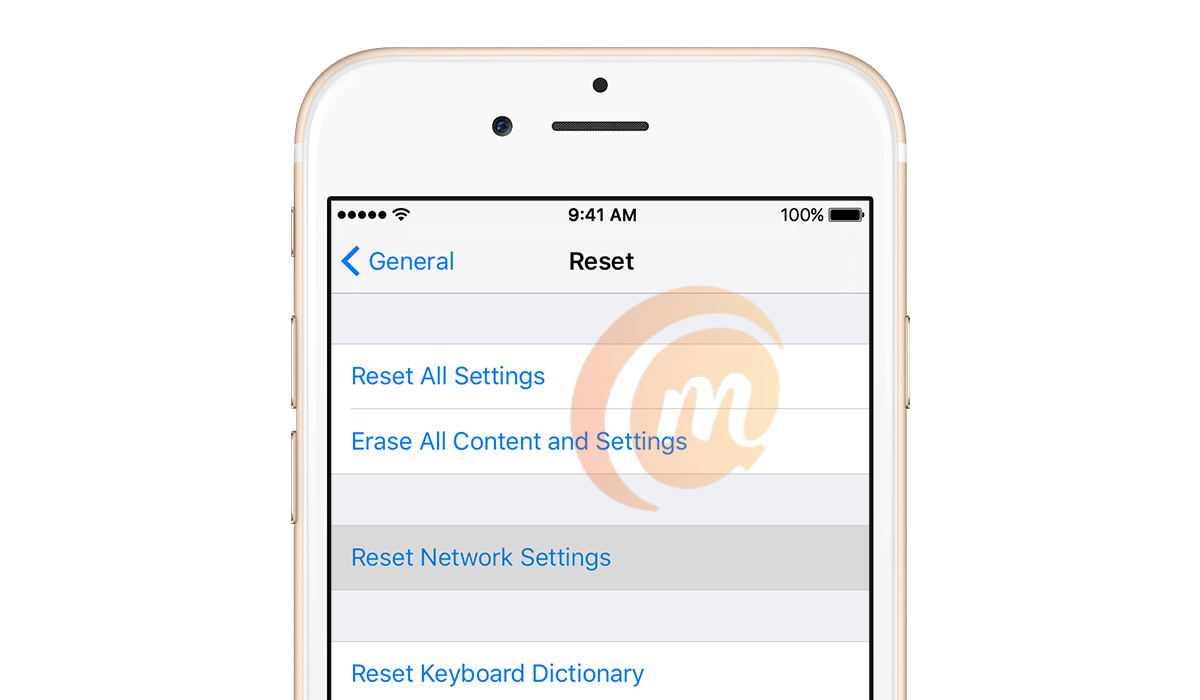 iPhone reset network settings