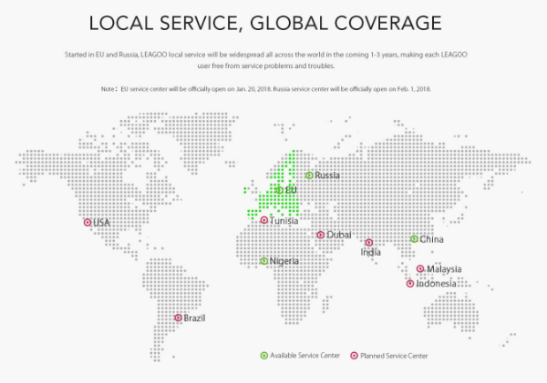 Leagoo local service, global coverage
