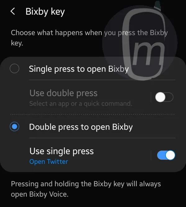 Bixby key customisation