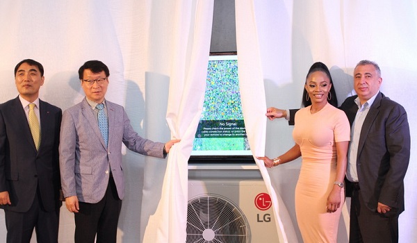 Toke Makinwa and LG officials unveil ThinQ Dualcool Premium AC in Lagos