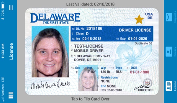 Delaware mobile Driver License app screenshot