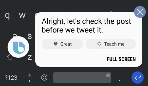 using bixby voice with twitter