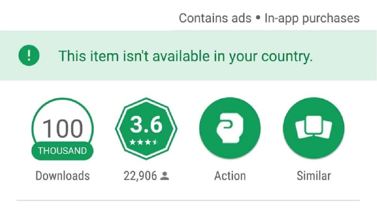 Not available in your country - This item isn't available in your country region-restricted apps