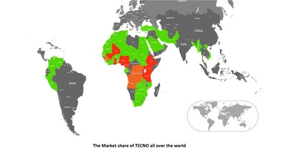 market share of TECNO Mobile globally