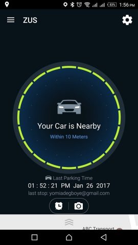 ZUS Smart Car Finder - location