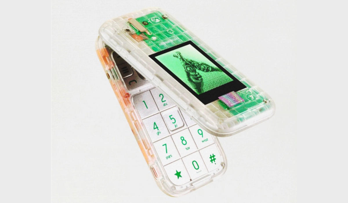 Boring Phone is green on the inside. 