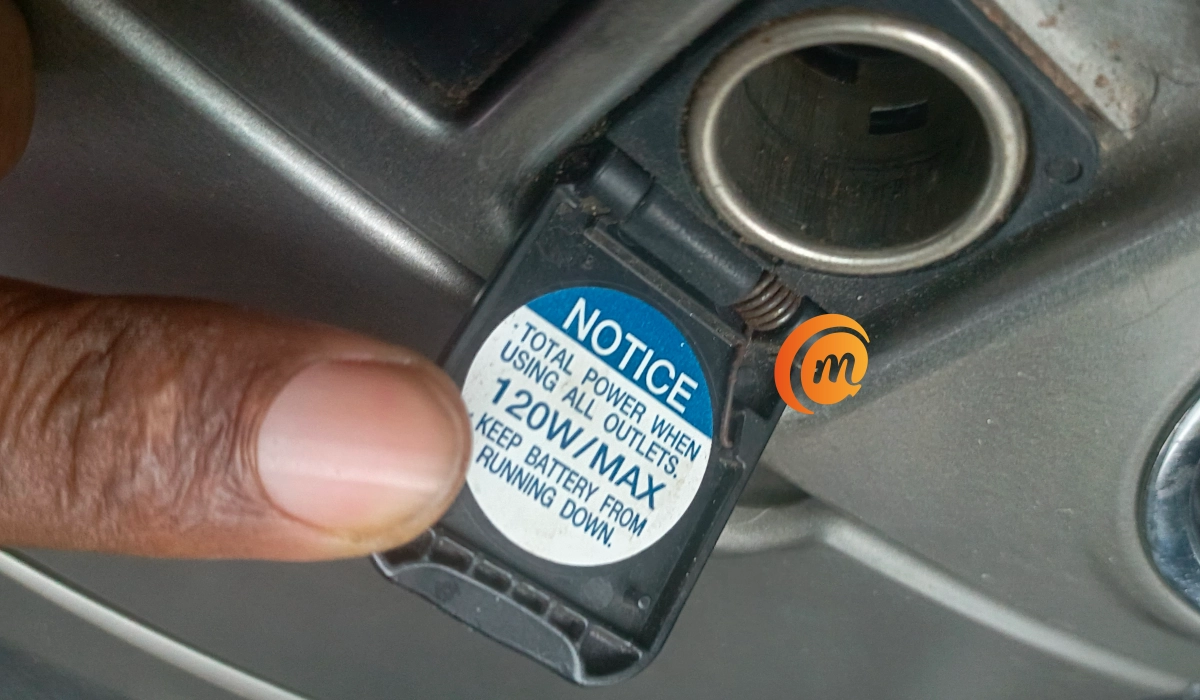 The label on the auxiliary power socket in my car