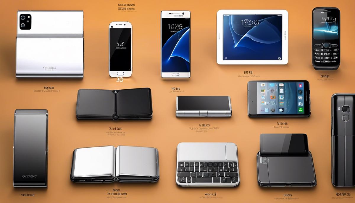 Image showing the evolution of foldable phones, from flip phones to modern foldable devices